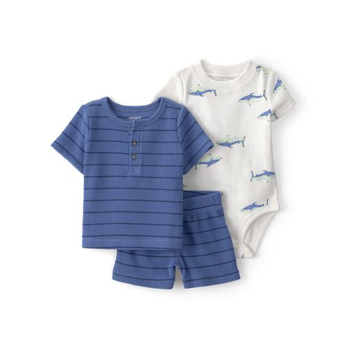 Boys 3Pc Outfit Set Blue 3M:- Blue