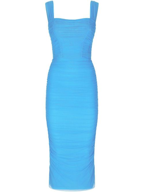 Ruched midi dress - Blue