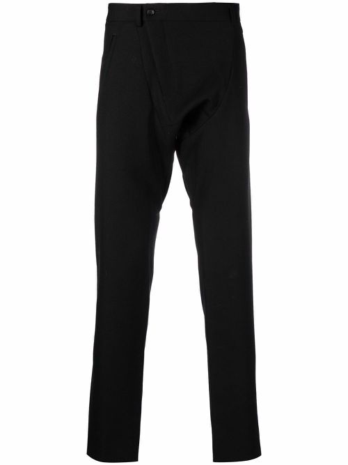 Four-pocket wool straight-leg trousers - Black