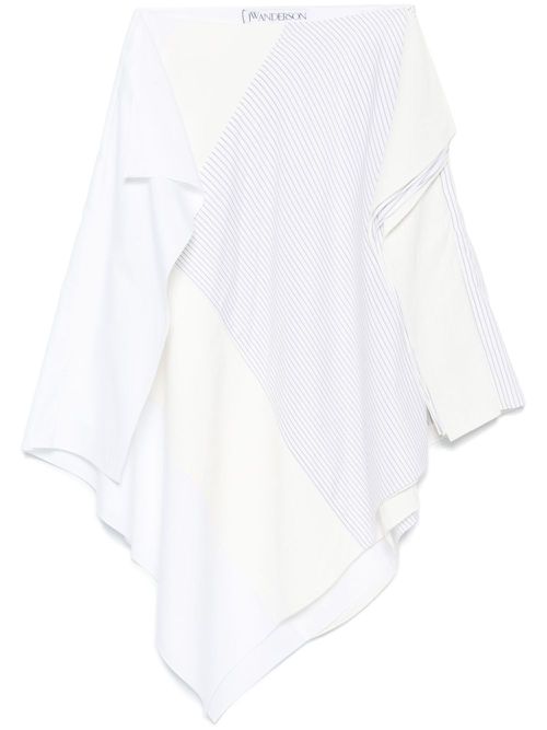 Asymmetric midi skirt - White