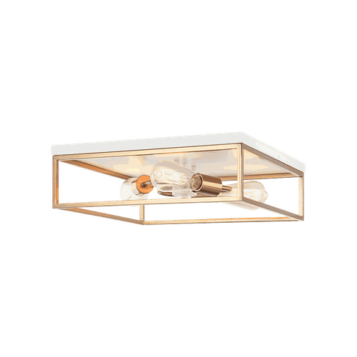 Matteo Clarke 3-Light Ceiling Light In White With Aged Gold Bra