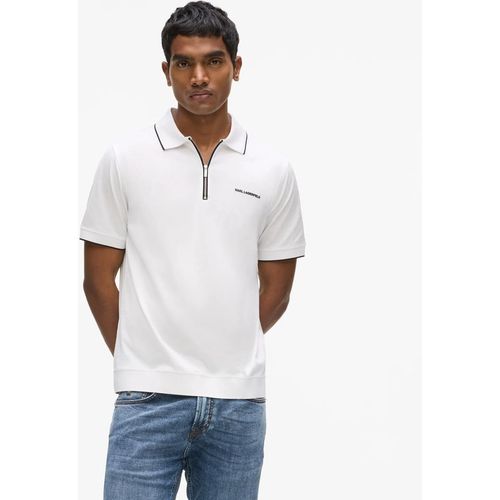 Karl Lagerfeld - Poloshirt Mit Reißverschluss, Herren, Weiss, Größe