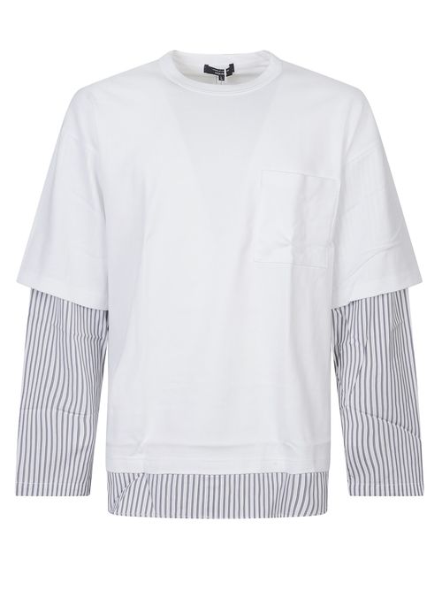 Striped-sleeve T-shirt
