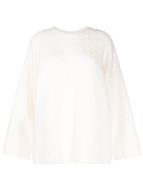 Crew-neck brushed-effect jumper - Neutrals