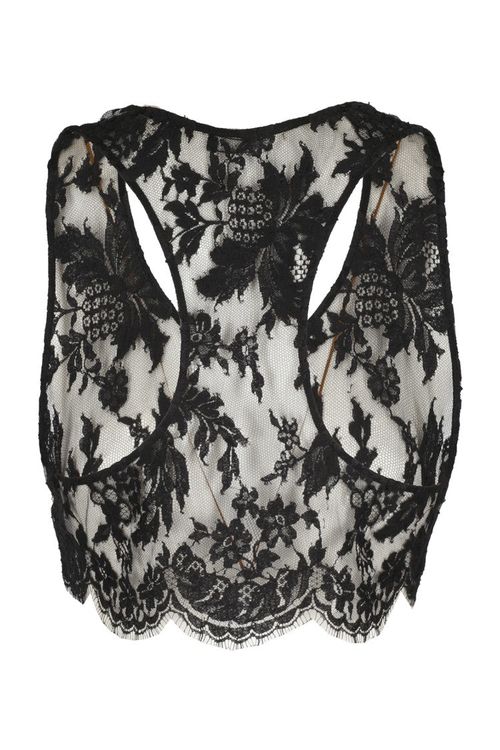 Black Lace Crop Top