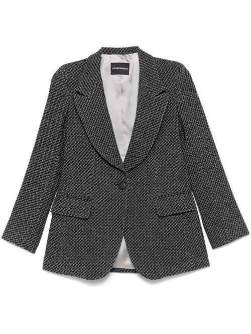 Single-breasted knitted blazer - Grey