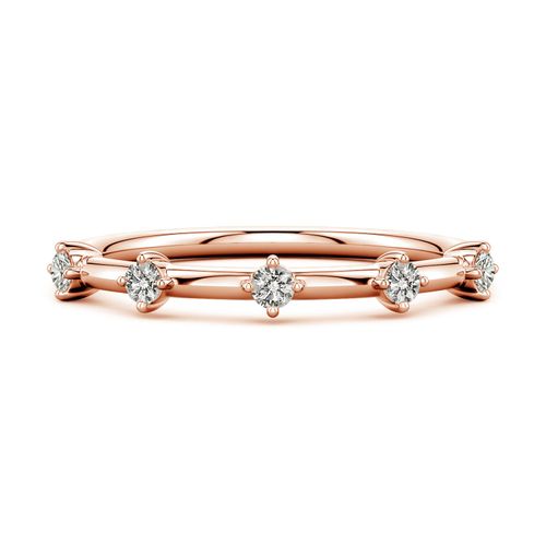 Angara 2 MM Round Diamond Five-Stone Station Ring in 14K Rose Gold