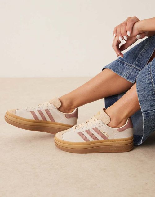 Gazelle Bold sneakers in cream and pink-White