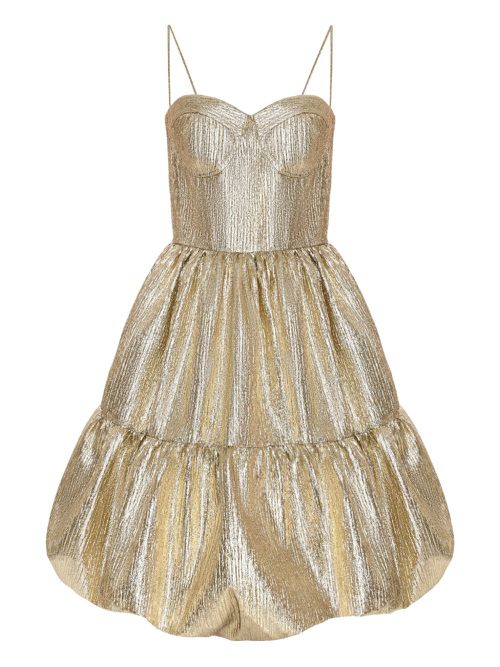 Tiered metallic dress - Gold