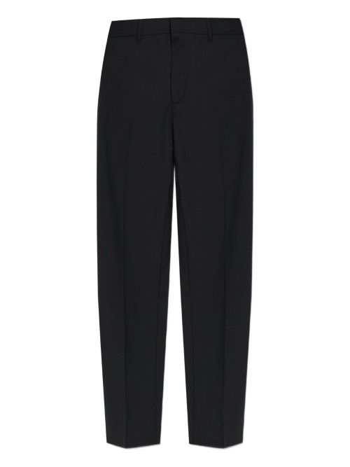 Virgin wool straight-leg trousers - Black