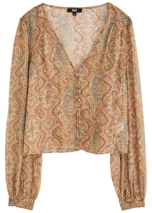 Paige Dezi Printed Silk-blend Blouse
