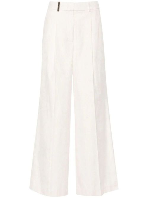 Corduroy Straight-Leg Trousers — Pink