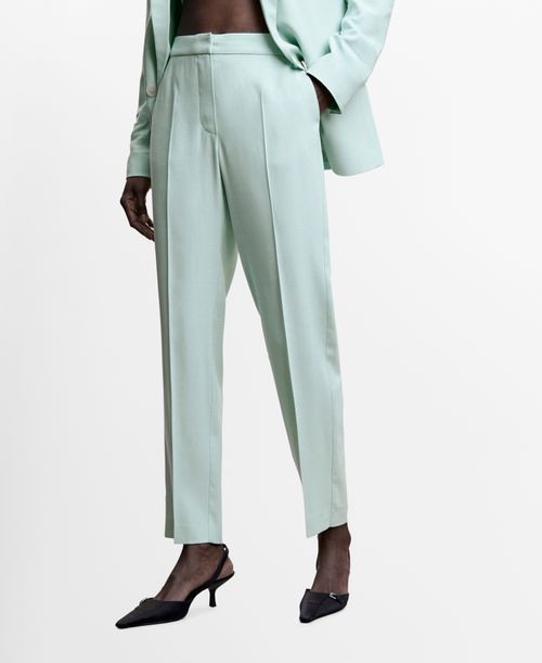 Women's Straight Suit Pants - Mint Green