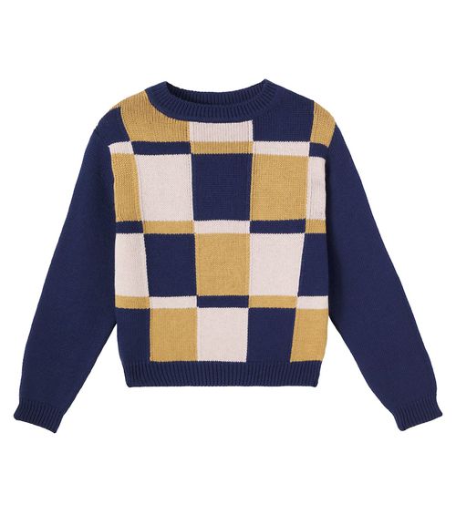 Silas patchwork cotton and wool sweater