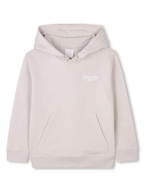 Logo-embroidered hoodie - Neutrals