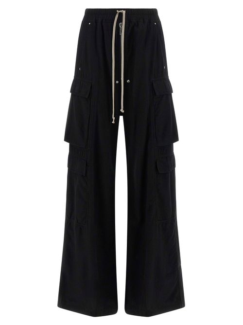 Double Cargo Wide-Leg Cargo Pants — Black