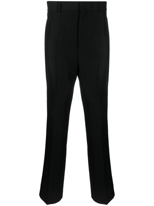 Striped Cotton Trousers — Black