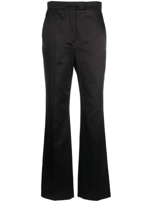 Bootcut satin trousers - Brown
