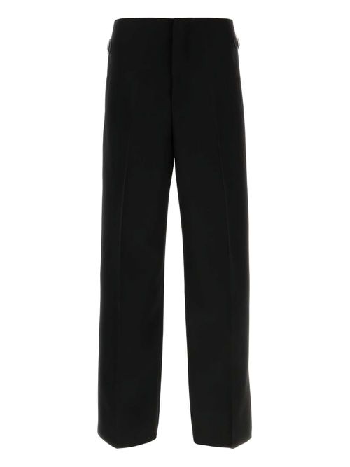 Buckle-detail wool trousers - Black