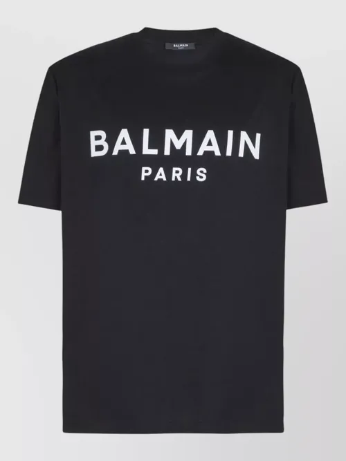 Balmain - crew neck nylon silk short sleeve top
