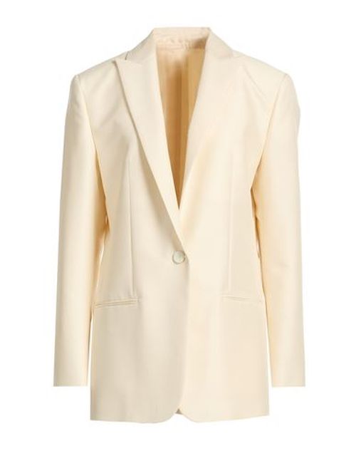 Woman Blazer Ivory Size 6 Virgin Wool, Silk