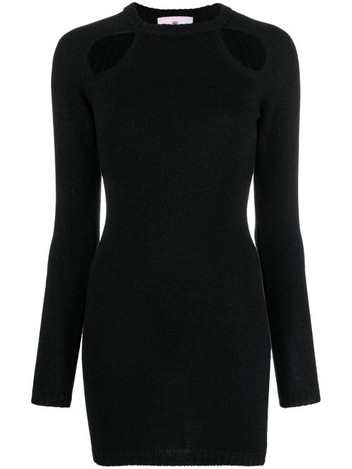Cut-out knitted minidress - Black
