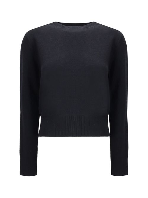 Merino Wool Crew Neck Sweater — Black
