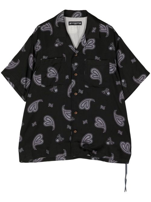 Paisley-print silk shirt - Black