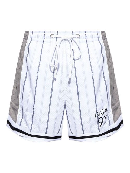 Pinstripe shorts - White
