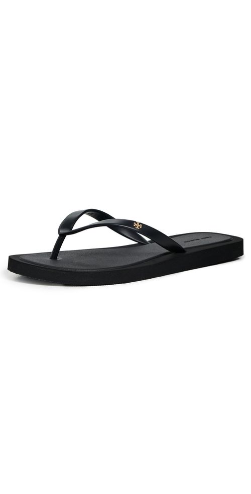 Tory Burch Kira Padded Flip Flops Perfect Black/Gold
