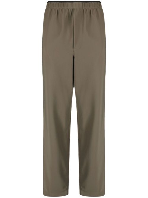 Mid-rise straight-leg trousers - Green