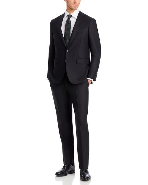 Capri Black Textured Regular Fit Suit