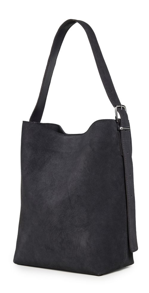 Essentials Bucket Tote Suede Charcoal Suede One Size