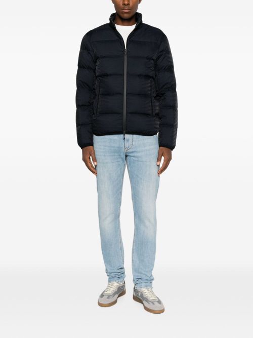 Quilted Nylon Down Jacket — Navy