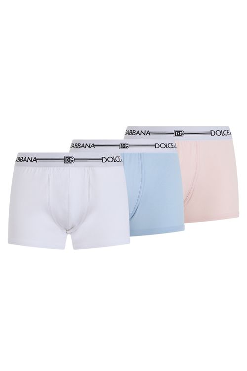 3-Pack Cotton Boxers with Contrast Elastic Waistband