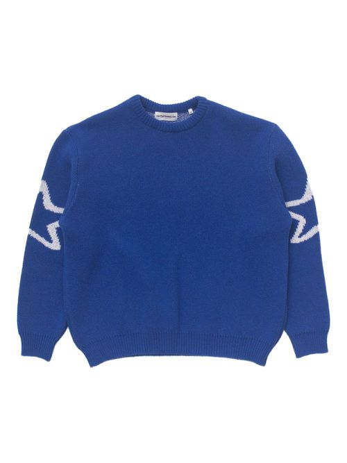 Star-embroidered crew-neck sweater - Blue