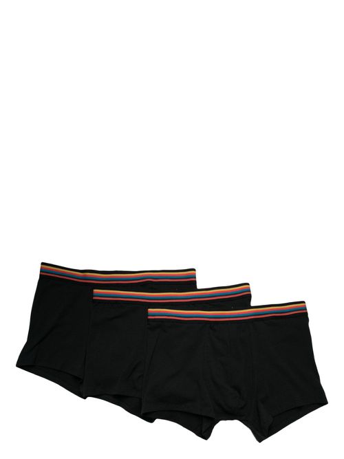 Stripe-detailing cotton boxers (pack of three) - Black