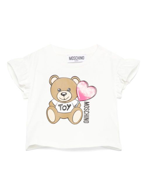 Teddy bear-print T-shirt - White