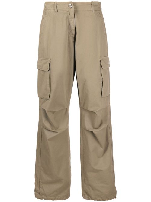 Wide-leg cargo trousers - Green