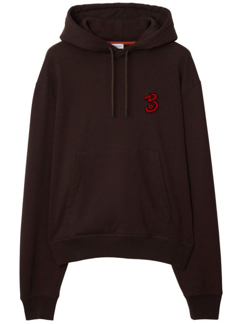 B Snake cotton hoodie - Brown