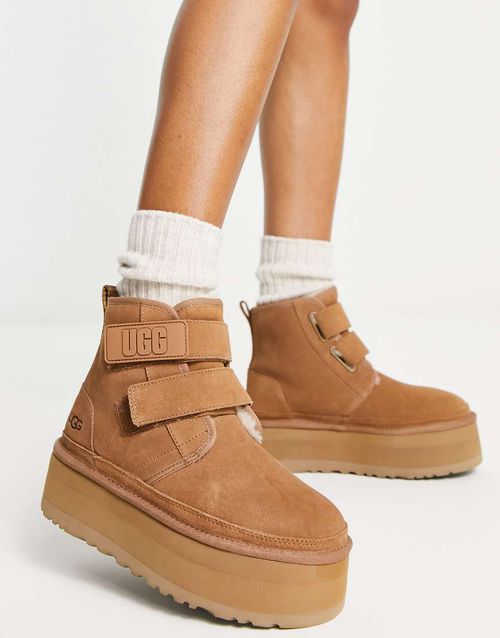 Neumel platform boots in chestnut-Brown