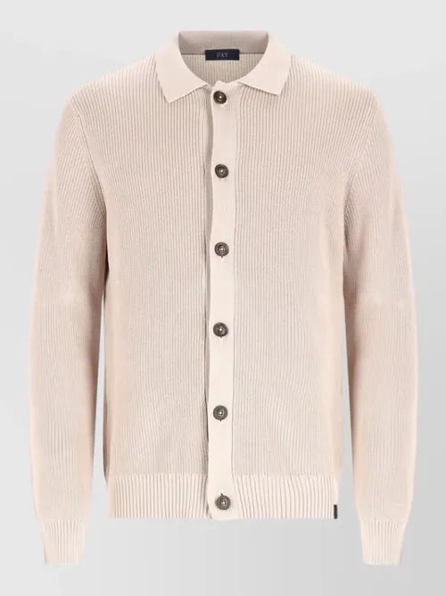 Fay - ribbed texture collared jacket for men