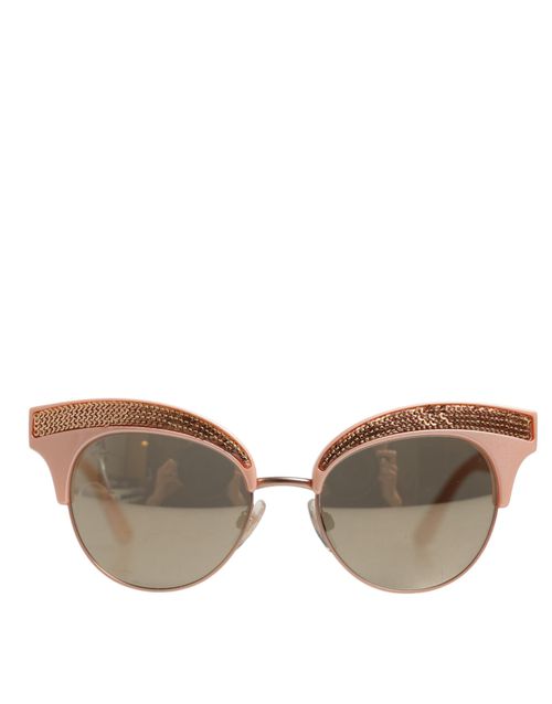 Pink Gold Mirrored Cat Eye DG6109 Sequined Sunglasse
