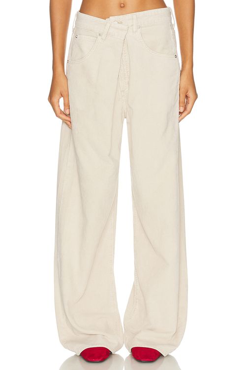 AGOLDE Vana Fold Wide Leg Jeans in Rice Grass - Cream. 31 also