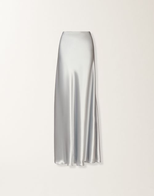 Asymmetric skirt in aqua satin, aqua