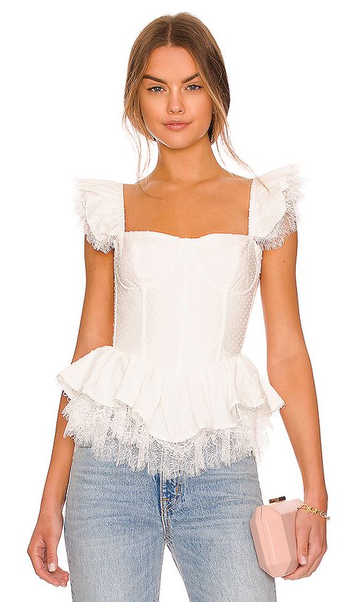 V. Chapman Sorento Corset Top en White. 0. Also en