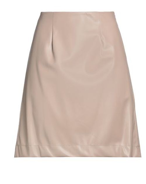 Woman Mini skirt Beige Size 8 Polyurethane, Polyester