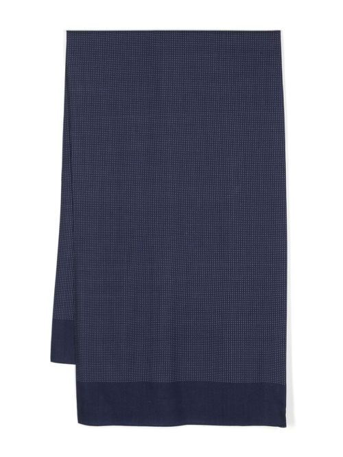 Micro-dot wool scarf - Blue