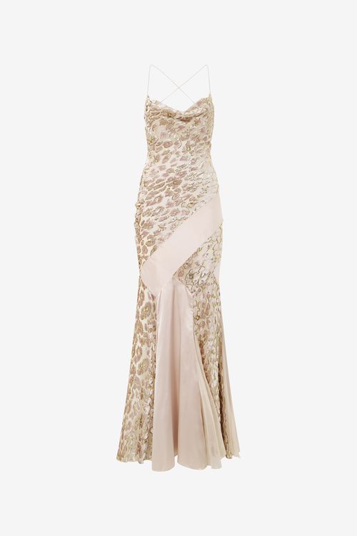 Long Slip Dress With Leopard Print Pattern