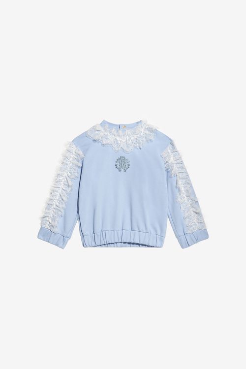 Sweatshirt With Rc Monogram And Lace - Female Baby Girls (6m